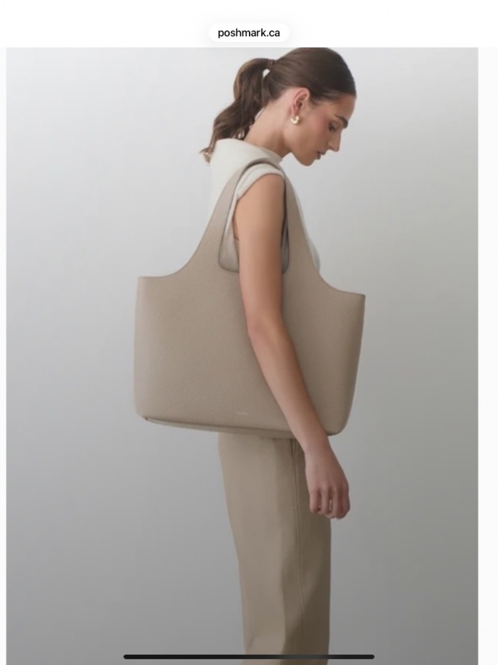 Complete Set: CUYANA System Tote & Leather Organizer | Stone Pebbled Leather - Picture 8 of 16